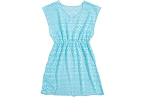 Milumia Girl's Eyelet Hollow Beach Coverups Swimsuit Swimwear Cover Up