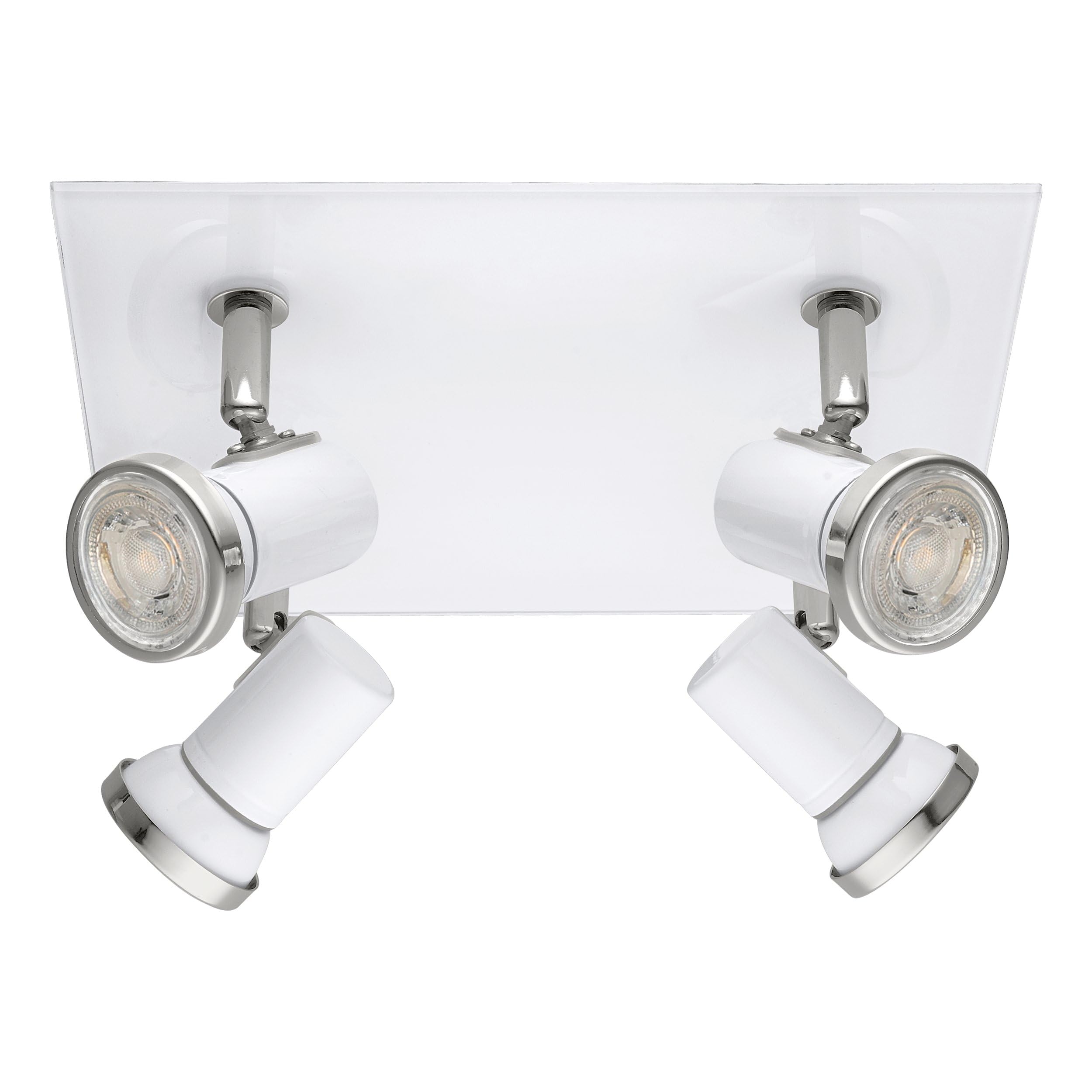 Eglo 95995 Tamara 1 Four-Spotlight Ceiling Light in Chrome and White Steel