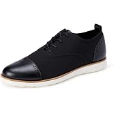 Amazon Essentials Men's Oxford Brogue Knit Dress Sneakers with Foam Insole