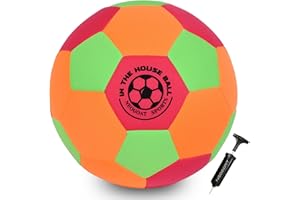 NEOGOAT Indoor Soft Soccer Ball Size 4 Super Soft & Silent Fabric Soccer Gifts for Boys 8-12 Kids Youth Beginners, Perfect for House Training Practice Games (Deflated,with Pump)
