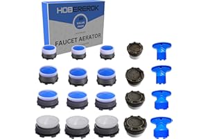 HOBEREROK 16PCS Faucet Aerators Faucet Aerator Replacement Faucet Aerator Bathroom Sink with 4PCS Faucet Aerator Removal Tool Aerator Key, Water Saving Sink Flow Restrictor Set M 16.5mm 18.5mm 21.5mm 24mm