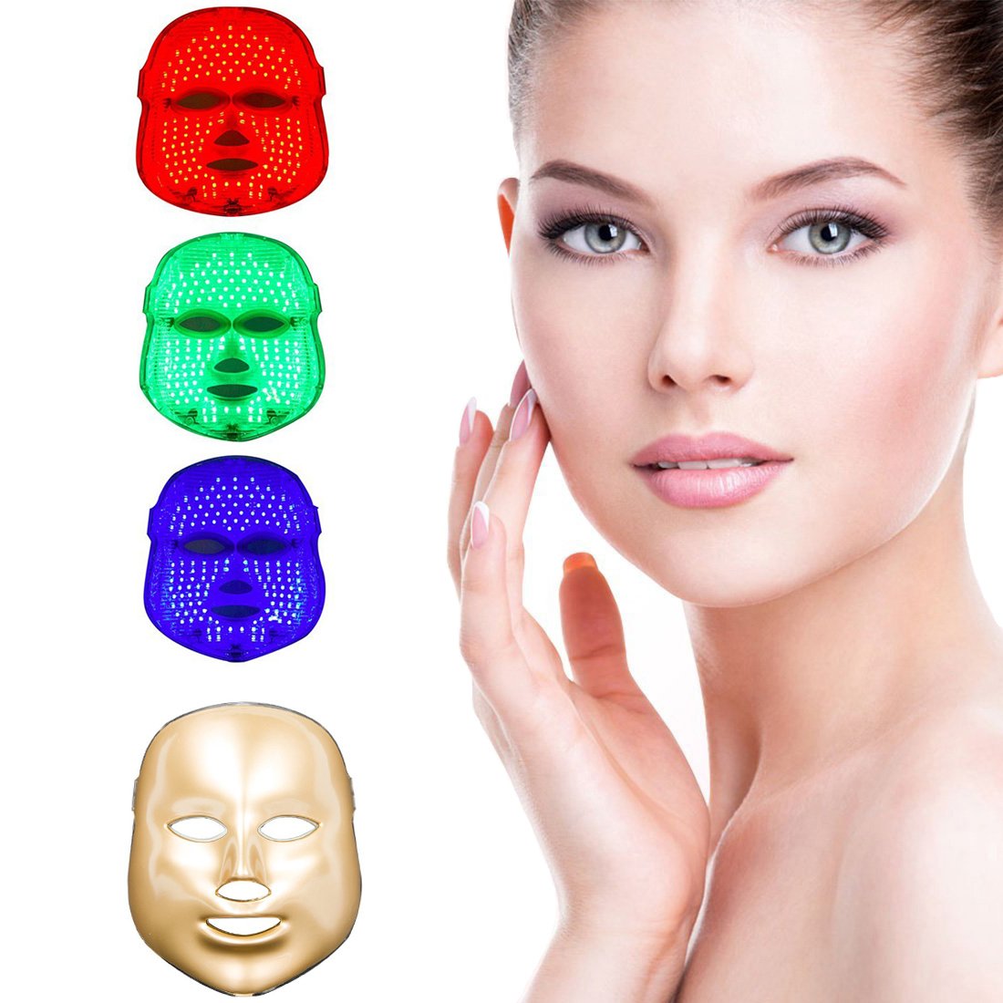 MINCHEDA LEDPhotonTherapie 3 Farben Licht Behandlung Gesichtspflege