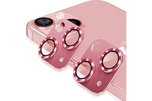 AFARER [2 Pack Camera Lens Protector for iPhone 13/ iPhone 13 Mini, Ultra HD Camera Lens Protector,Metal Tempered Glass Camera Cover,9H Hardness, Anti-Scratch for iPhone 13/ iPhone 13 Mini(Pink)