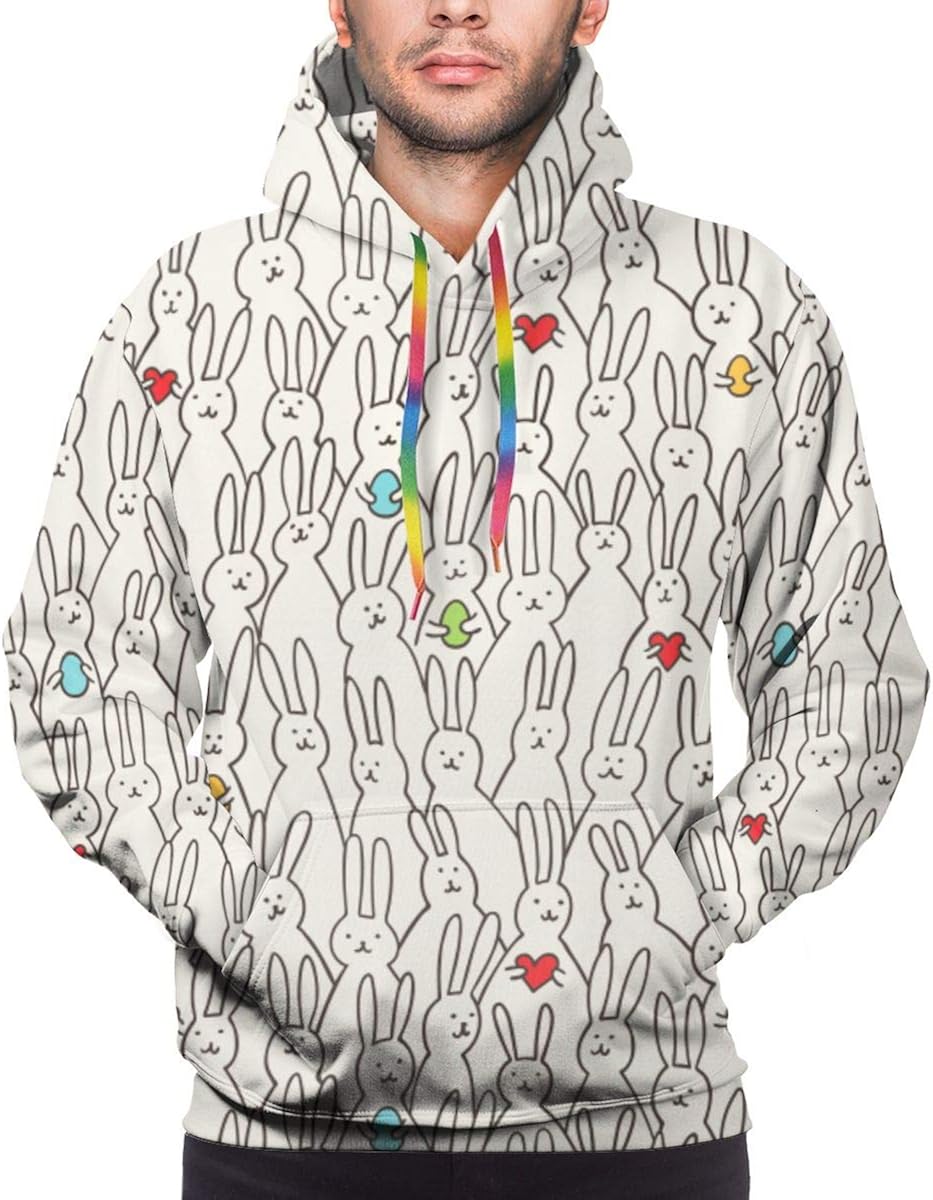 Lichenran Cute Easter Bunnies with Easter Eggs and Hearts