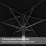 Yaheetech Garden Parasol 2.3M Patio Umbrella with 6 Ribs Black view 6