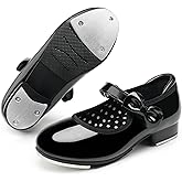 Stelle Girls Tap Shoes Toddler Dance Shoes PU Leather Easy Strap(Toddler/Little Kid/Big Kid)