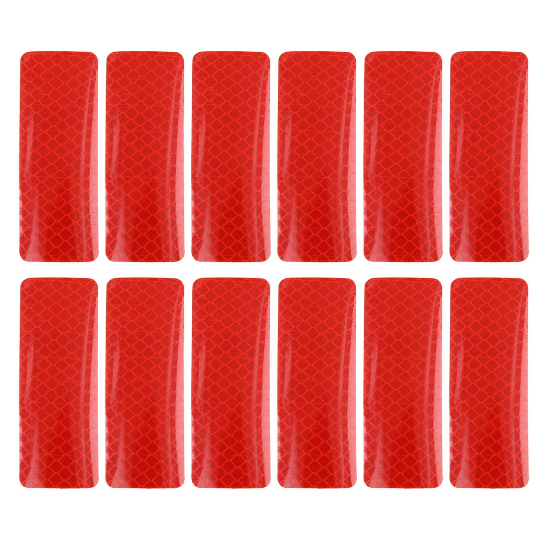 X AUTOHAUX 12pcs Red Rear Bumper Reflector Car Reflective Stickers Tape 3 x 8cm
