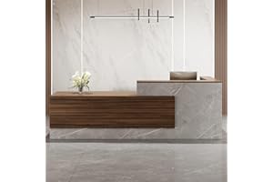 YTElantivo Modern Reception Desk,L-Shaped Large Wooden Commercial Receptionists Desk,Reception Desk with Counter,Lockable Drawers,Door Cabinet and Front Desk Reception Counter (B, Left_87*24 * 41IN)