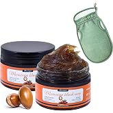 2 Pack Organic Moroccan Black Soap Soften Skin, Moisturizing Beldi Soap | with Argan Oil and Vitamin C Even Tone, Moroccan Hammam Kit, Fragrance Free, 5.29 oz/150 g