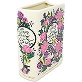 Steel Mill & Co Original Large Book-Shaped Decorative Vase, Ceramic Vases for Home Decor, Cute Bookshelf Decor, Unique Vase for Book Lovers (The Secret Garden - Collector's Edition)