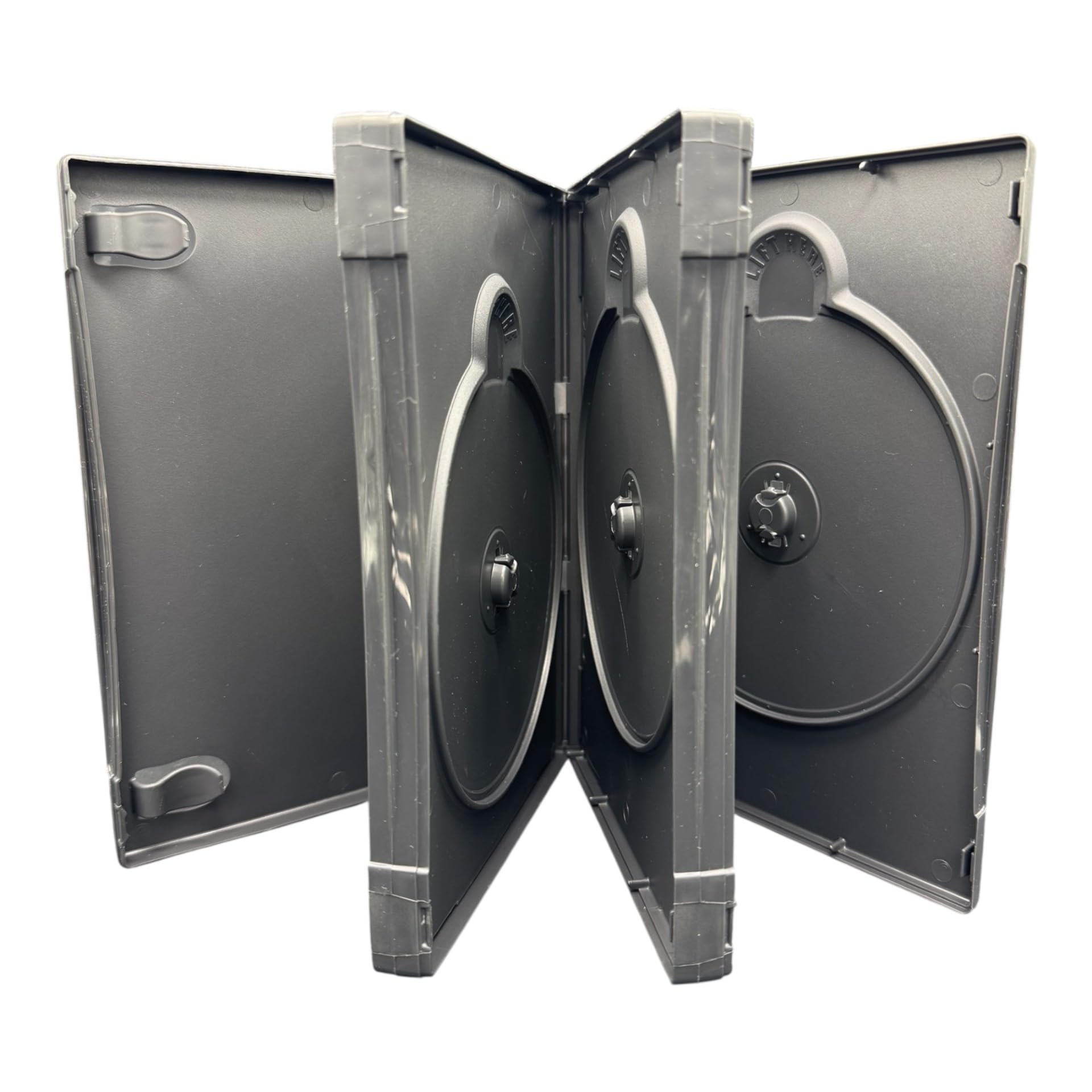 5 x Alphapak Black DVD Cases – Each Holds 4 Discs | 41mm Spine with Outer Sleeve for Artwork Inlay | Storage Case for DVD, CD, Blu-Ray or Video Game Discs
