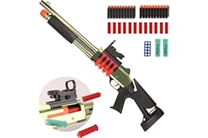 BIU BLASTER 30-Inch Shell Ejecting Foam Blaster Shotgun Soft Bullet Gun with 14 Shell Casings 50 Foam Darts Realistic Pump-Ac
