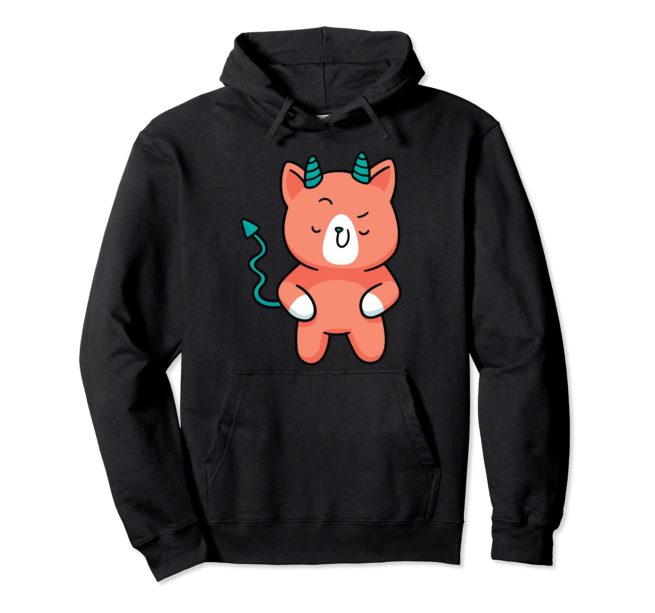 Cute Cat Horns Pet Tail Adorable Paws Pullover Hoodie