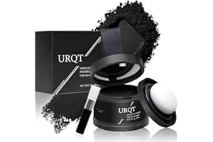 URQT Magic Hairline Instantly Conceals Thinning Hair, Natural Hairline Coverage, Root Touch Up Hair Powder (Black)