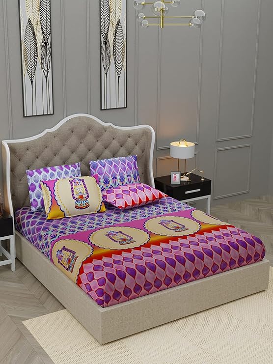 Bombay Dyeing King Size Bedsheet 300 Thread Count Spritual Print On