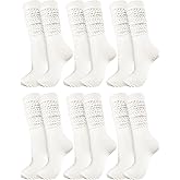 WILLBASIC 6 Pairs Slouch Socks for Women, Soft Extra Long Thick High Slouch Slouchy Sock for Women Mothers Gifts