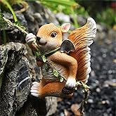 chislim Climbing Squirrel Resin Animal Sculpture Yard Decor for Outside,Decor for Tree Pipeline Balcony Courtyard Wall Hanging Ornaments