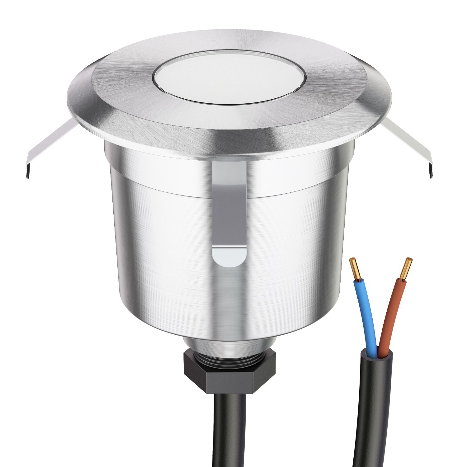 ledscom.de LED in-ground luminaire AGENA for Outdoor use, IP65, Stainless Steel, Round, 60mm Ø, Warm White — image 1