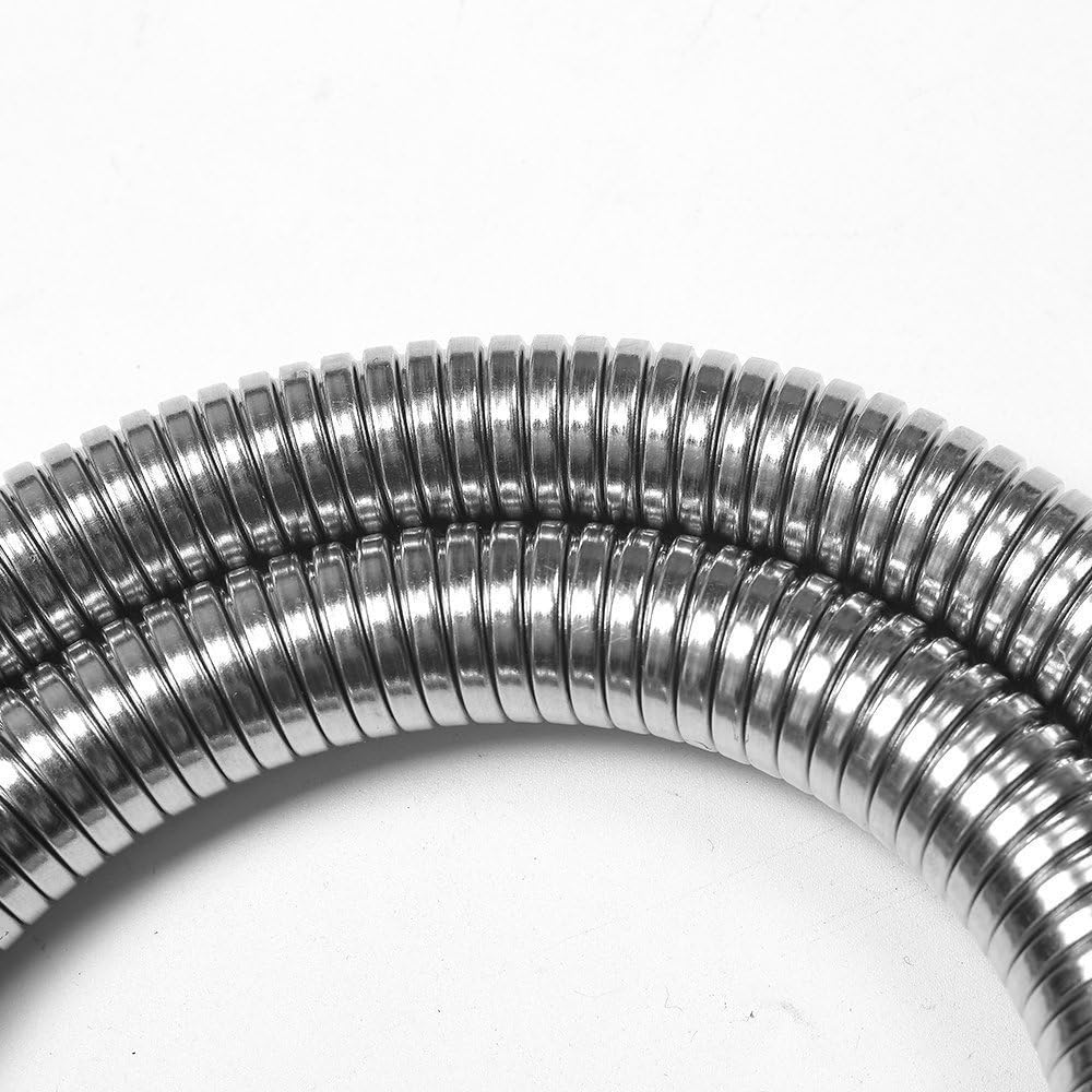Stainless Steel Shower Hose Chrome Kitchen Sink Mixer Tap Replacement Spray Pull Out Sprayer POUGEO Commercial Basin Faucet Hose,45inch hose - Image 5