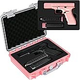 Pistol Gun Case for Glock Handgun – TSA Approved Hard Shell Handgun Case with Pre-Cut Foam, Waterproof Storage Box for G17/G19/G20/G21/G22/G23/G31/G32/G37/G38/G43/G45, Gun Case for Transport & Storage