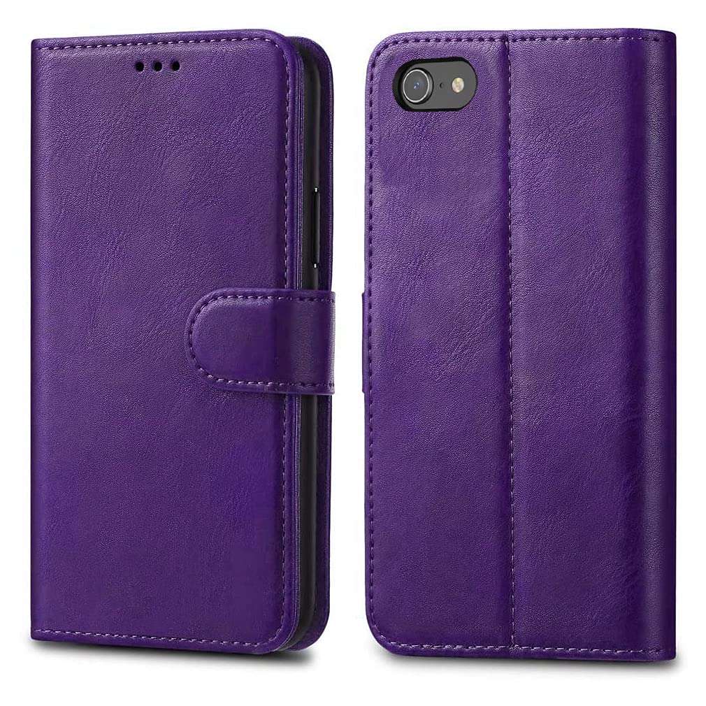 GAPlus iPhone 6 6S Case - Premium Wallet Leather Flip Case Cover For iPhone 6 6S With [Card Holder] [Magnetic Closure] (Purple)