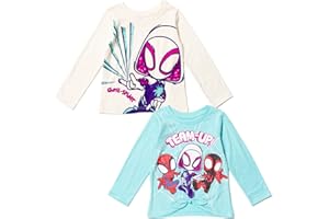 Marvel Spidey and His Amazing Friends Spider-Gwen Ghost Spider Miles Morales Girls 2 Pack T-Shirts Toddler to Little Kid