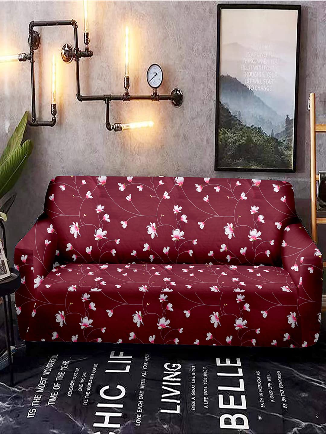 Cortina Sofa Cover Spandex Polyester Fabric Super Stretchable NonSlip