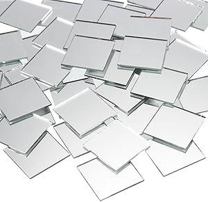 Juvale Square Mirror Tiles, Arts and Crafts Supplies (1 x 1 in, 120-Pack)