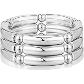 Gold Chunky Bangles Bracelets For Women 14k Gold Plated Stack Layered Curved Bamboo Tube Stretch Bracelets Gift Jewelry