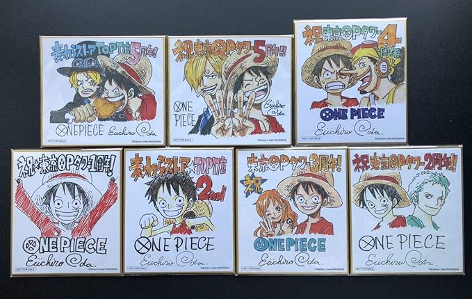 Amazon 麦わらストア 東京ワンピースタワー限定 ミニサイン色紙 7枚セット フルコンプ おもちゃ ホビー