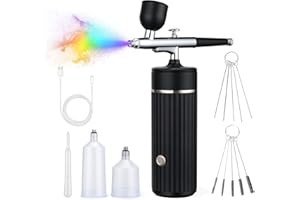 MILDHUG Cordless Airbrush Kit Rechargeable Airbrush Compressor 23-48PCI for Art Painting,Cake Airbrush Decorating, Crafts, Model Painting, Air Brush Painting, Nail Airbrush Machine