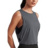 CRZ YOGA Pima Cotton Large Armhole Tank Tops for Women - Workout Sport Athletic Yoga Running Gym Loose Crop Sleeveless Shirts