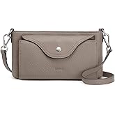S-ZONE Leather Crossbody Bags for Women RFID Small Purse with Adjustable Strap Designer Shoulder Wallet Card Slots