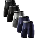 TELALEO 5/6 Pack Compression Shorts Men Spandex Sport Shorts Athletic Workout Running Performance Baselayer Underwear