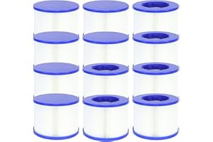 Promavot Hot Tub Filter Cartridge Replacement - Screw-in Spa Filters Compatible with All RELXTIME, ALEKO, Wejoy, Aquaspa Inflatable Hot Tubs & Other Spas (WV-SPA-12PCS)