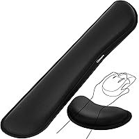 Gimars Upgrade Enlarge Gel Memory Foam Set Keyboard Wrist Rest Pad, Mouse Wrist Cushion Support for Office, Computer, Laptop,