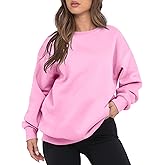 VIUTIL Womens Oversized Crewneck Sweatshirt Fleece Casual Loose Pullover Tops 2026 Winter Clothes