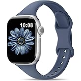 Patenting Thin Sport Band Compatible with Apple Watch Bands for Women Men 38mm 40mm 41mm 42mm 44mm 45mm 46mm 49mm, Silicone Slim Soft Waterproof Wristband for iWatch Series 10 9 8 7 6 5 4 3 2 1 SE