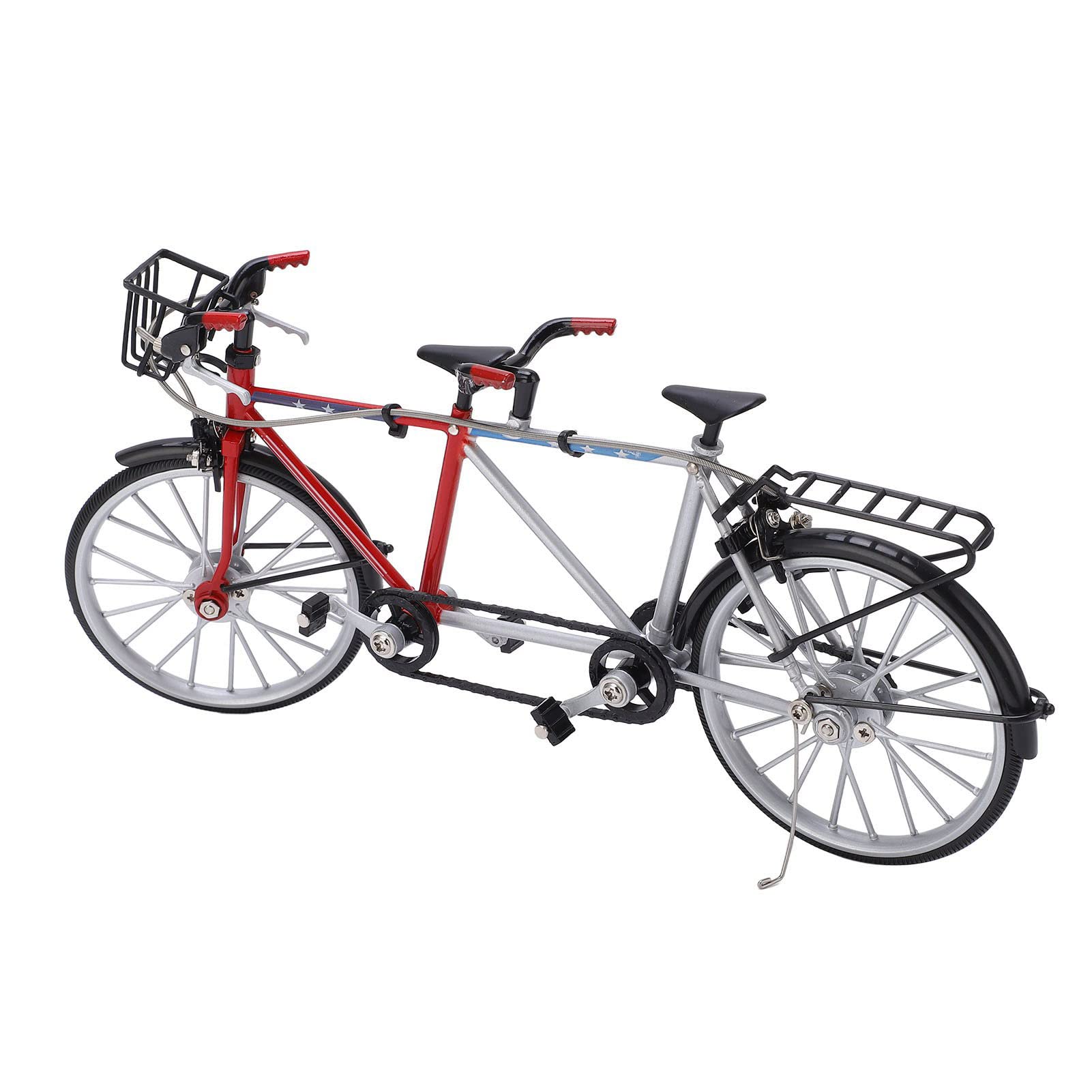 HEEPDD Tandem Bicycle Model, 1/10 Scale Metal Detachable Bike Simulation Ornament 10.7x2.1x5.1 Inch for Desktop Shelf Decoration Office Home Gold
