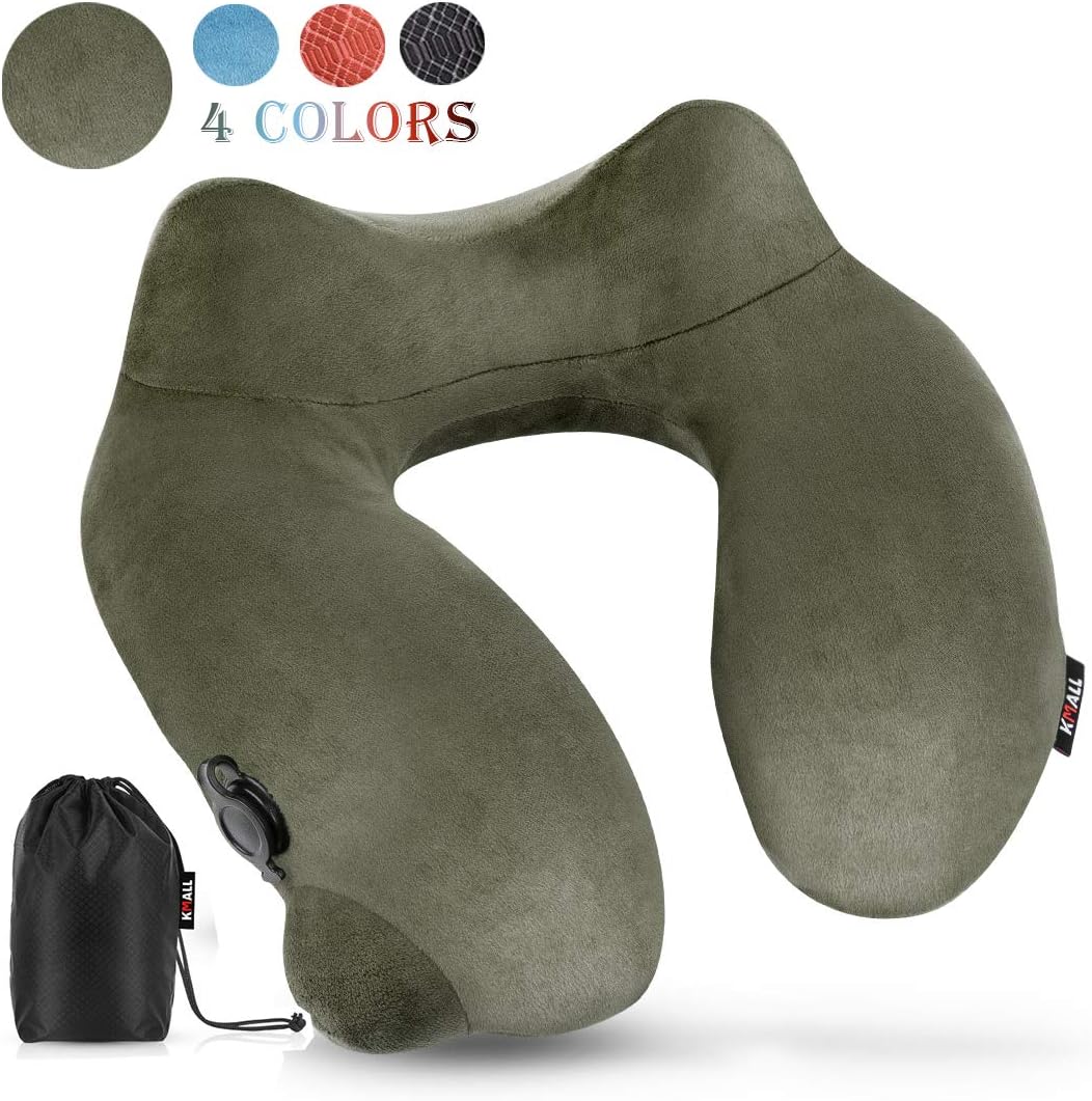 Plane,Car,Train,Bus, Airplane,Home,Office-Grey Sleeping with Machine Washable Travel Pillow Case - Army Green