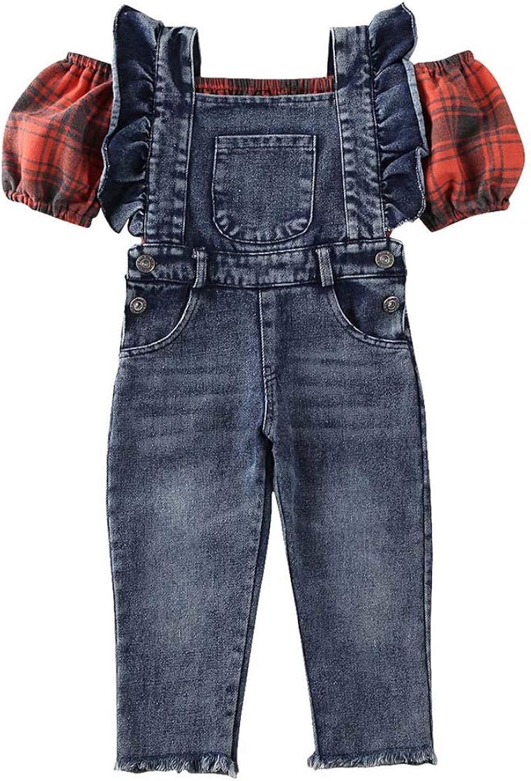 denim pants with suspenders