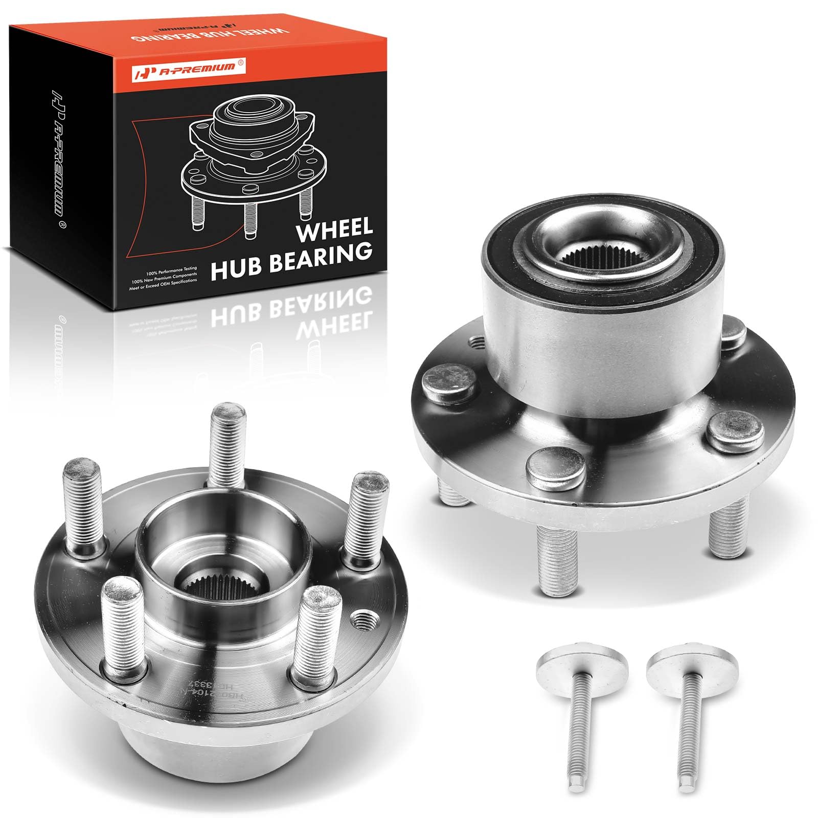 Photo 1 of A-Premium 2 x Front Wheel Bearing and Hub Assembly with 5-Lug Compatible with Land Rover LR2 2008-2015, AWD Only