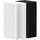990051000 Replacement Filter Compatible with Hamilton Beach TrueAir Air Purifier 04383 04384 04385 04386, 2 Filter & 6 Carbon Filters