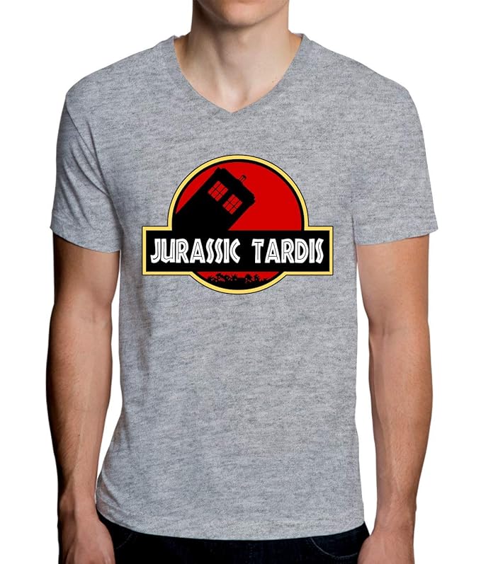 Jurassic Tardis Herren V-Ausschnitt T-Shirt