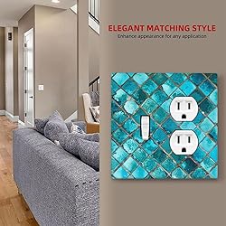 Moslion Teal Mosaic 1 Toggle 1 Duplex Outlet Cover