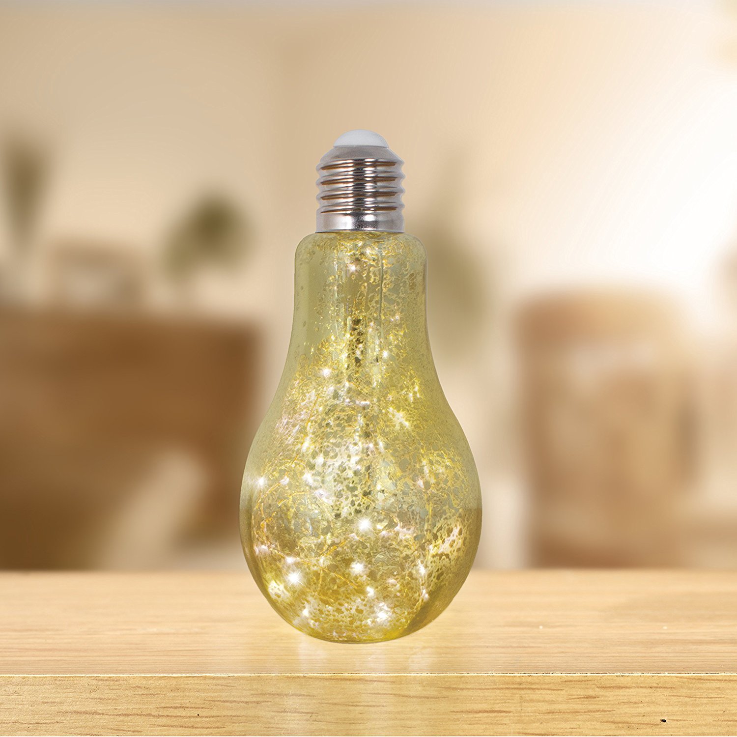 Anika LED Glass Lightbulb Design Light - Gold