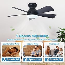 Depuley Modern Ceiling Fan with Light: 35-Inch