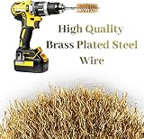 Aongray Wire Brushes Drills Set 10 Pcs Brass Coated 1/4 Inch Shank view 4