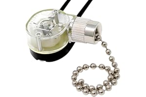 ZE-109 E89885 2 Wire Pull Light Switch Replacement Repair Kit On-Off 1 Circuit 1 Position Single Pole Single Through SPST 6A1