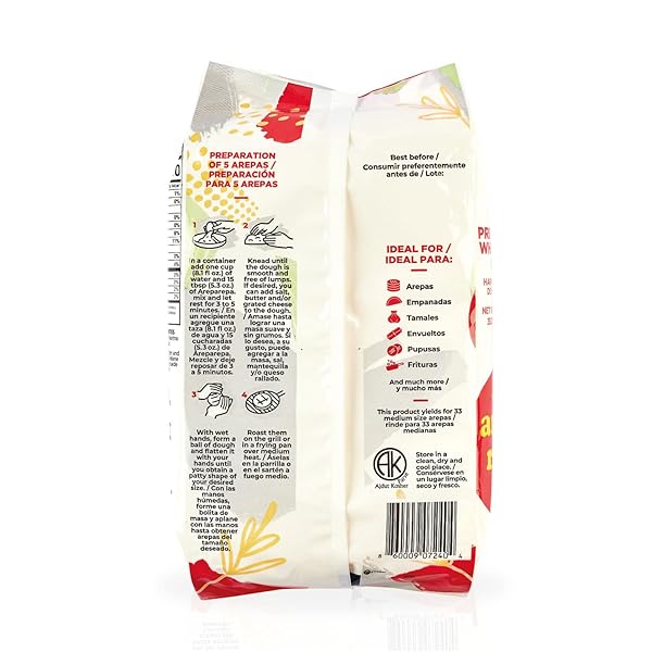 AREPA REPA PRE-COOKED WHITE CORN MEALL, GLUTEN FREE, KOSHER, IDEAL TO PREPARE AREPAS, 35.27 OZ (PACK OF 1)